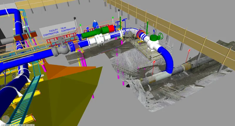 Enbridge facility 3D scan with BIM model and contractor zones